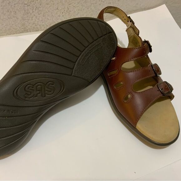 SAS Women's Mystic Brown Leather Tripad Comfort Strappy Sandals Size 8.5 M EUC - Picture 5 of 7